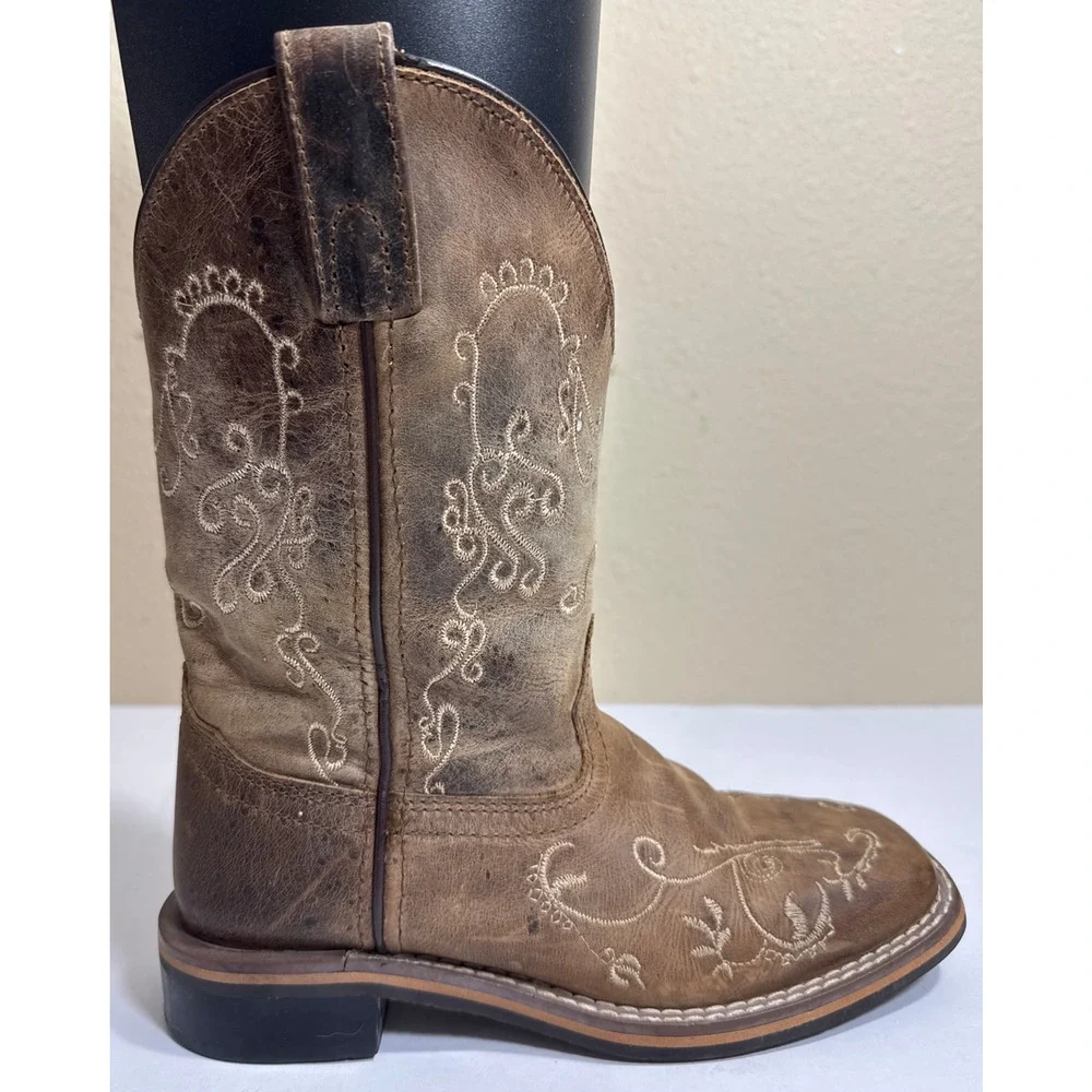 Smoky Mountain Boots Youth Girls Floral Embroidered Square Toe Western Boots 13R